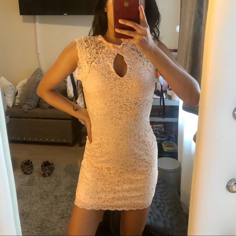 light pink lace dress